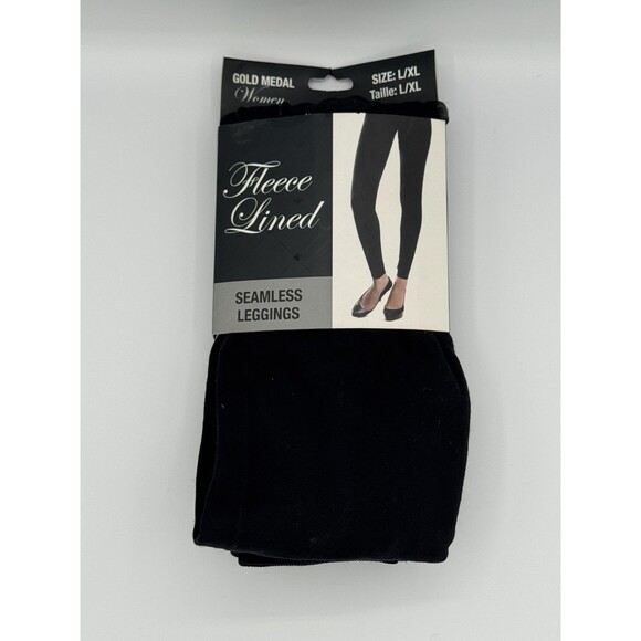 Pants - New Gold Medal Women's Fashion Fleece Lined Leggings`Solid Black~ Size L/XL